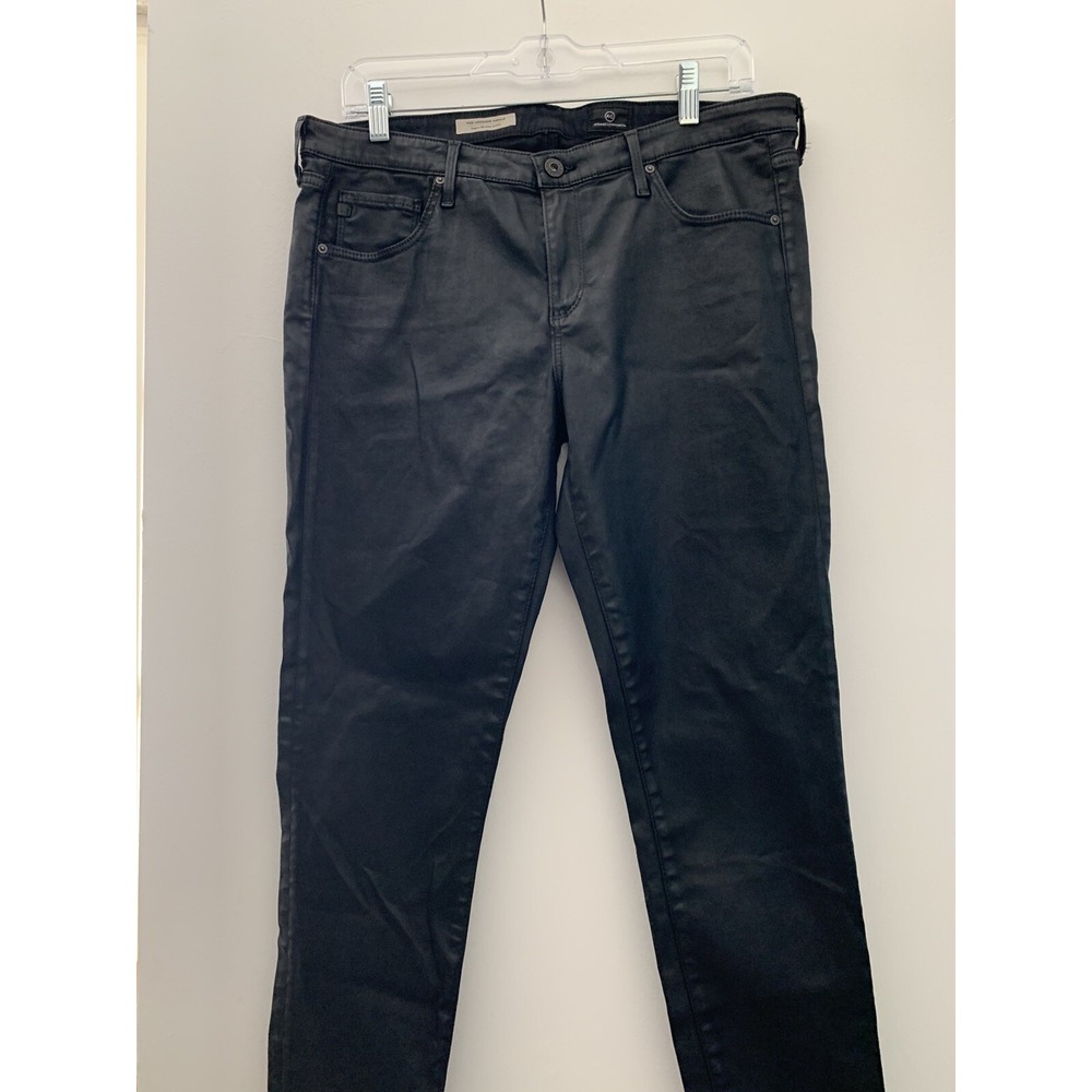NWOT AG The Legging Leatherette Super Skinny Ankle, Coated Black 32R